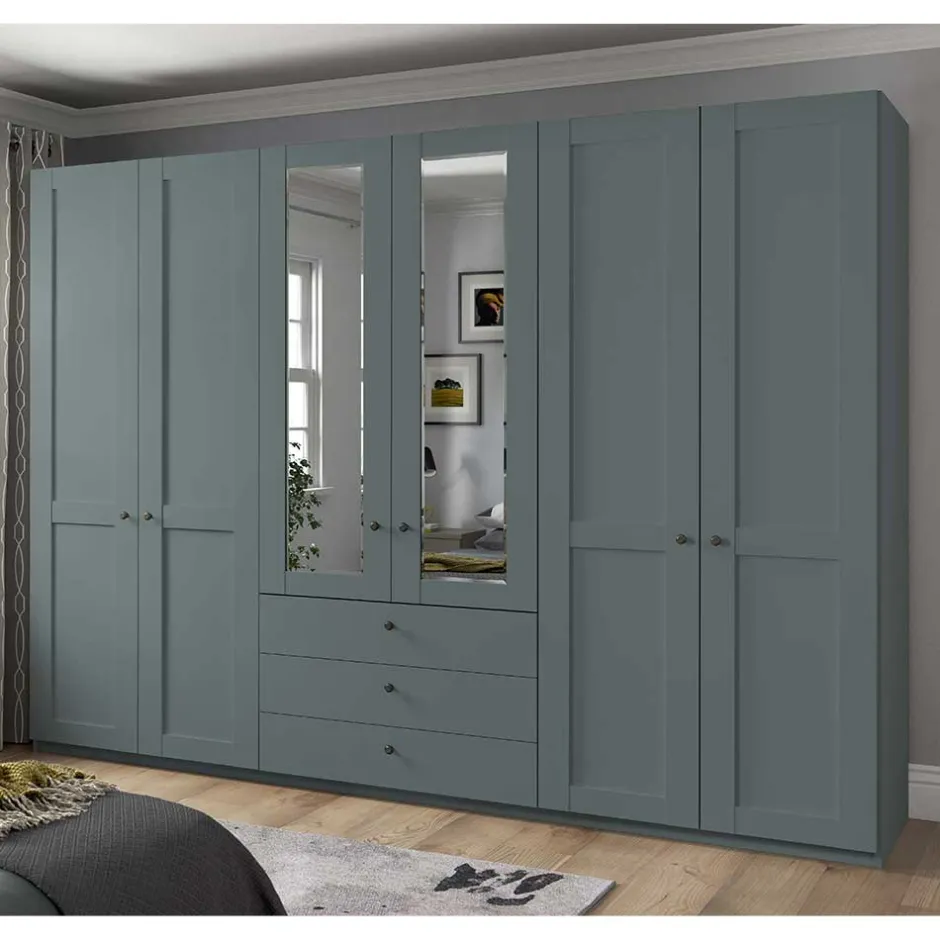 Pharao24 Kleiderschrank graugrün Landhaus Forjan> Drehtürenschränke|Kleiderschränke