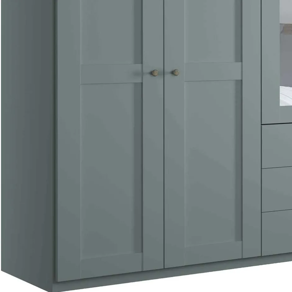 Pharao24 Kleiderschrank graugrün Landhaus Forjan> Drehtürenschränke|Kleiderschränke