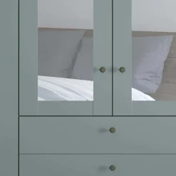 Pharao24 Kleiderschrank graugrün Landhaus Forjan><noscript><img width=