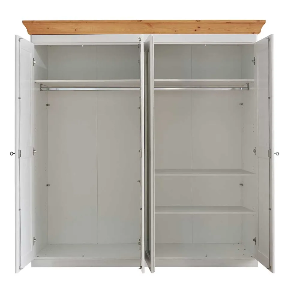 Pharao24 Kleiderschrank Holz Bazna> Drehtürenschränke|Massivholz Kleiderschränke