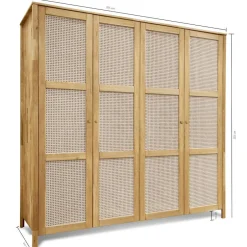 Massivholzmöbel|Drehtürenschränke*Pharao24 Kleiderschrank Holz Felictas