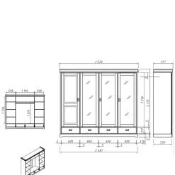 Massivholzmöbel|Drehtürenschränke*Pharao24 Kleiderschrank Holz Limita