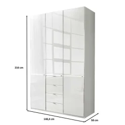 Pharao24 Kleiderschrank in Weiß Bean><noscript><img width=