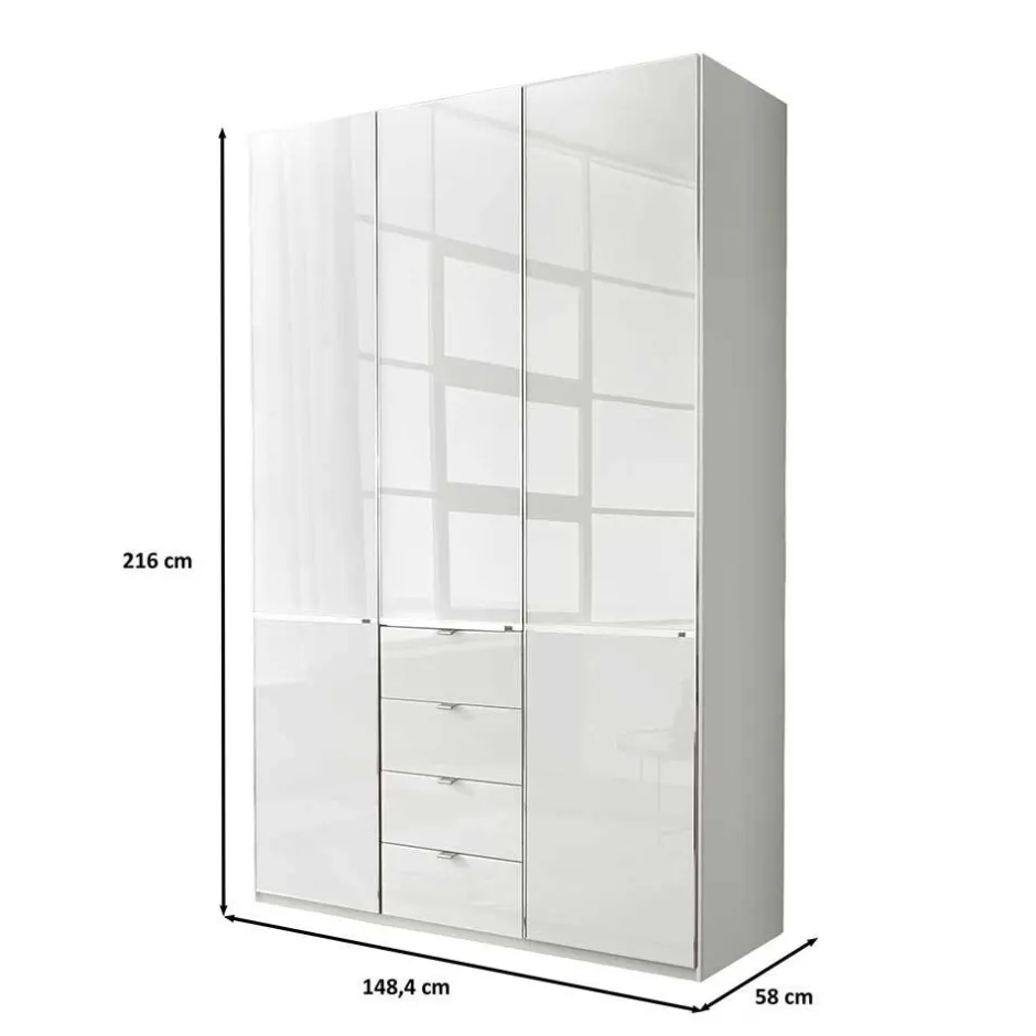 Pharao24 Kleiderschrank in Weiß Bean> Jugendkleiderschrank