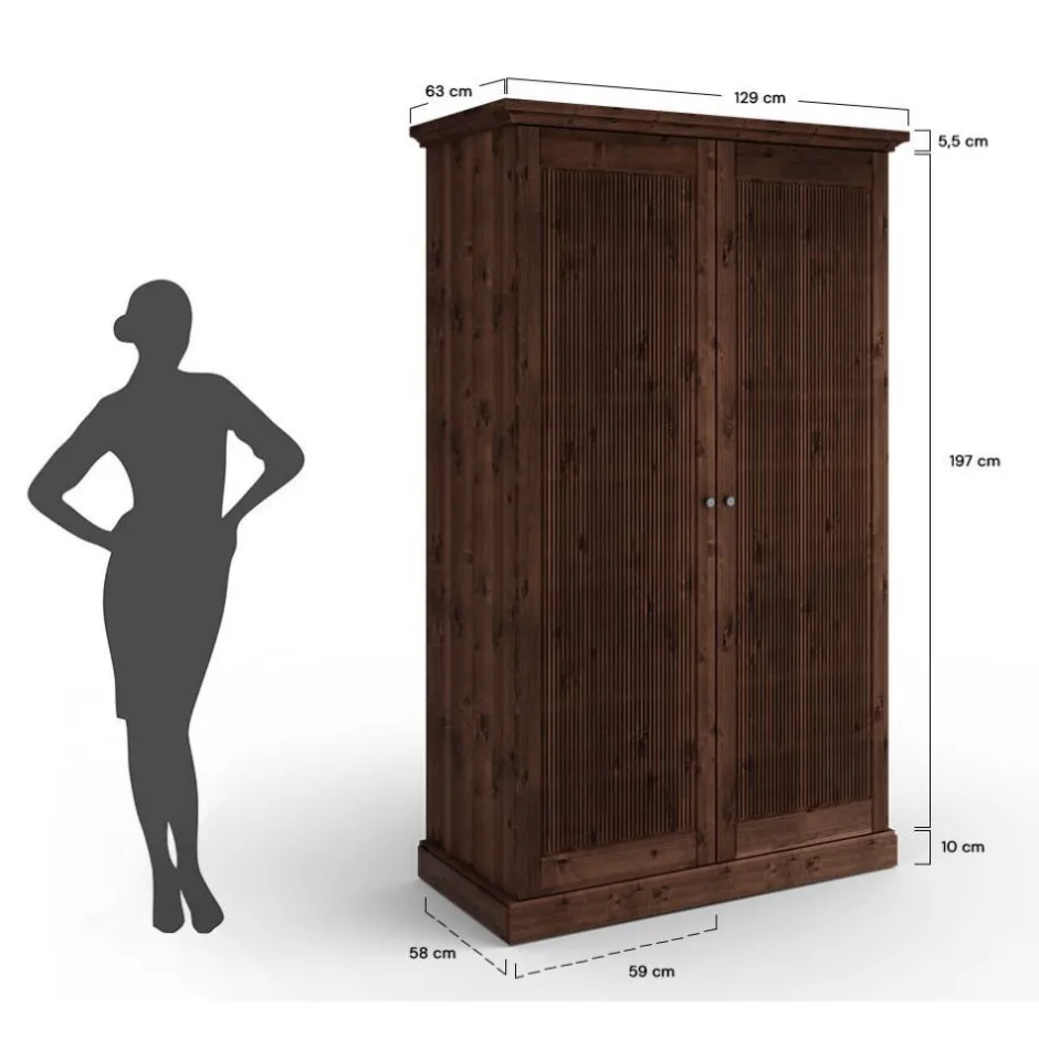 Pharao24 Kleiderschrank Massivholz Phelix> Massivholzmöbel|Drehtürenschränke