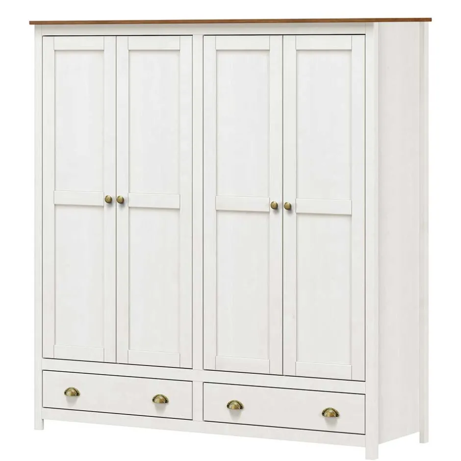 Pharao24 Kleiderschrank Massivholz Benita> Massivholzmöbel|Drehtürenschränke