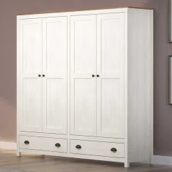 Pharao24 Kleiderschrank Massivholz Benita> Massivholzmöbel|Drehtürenschränke