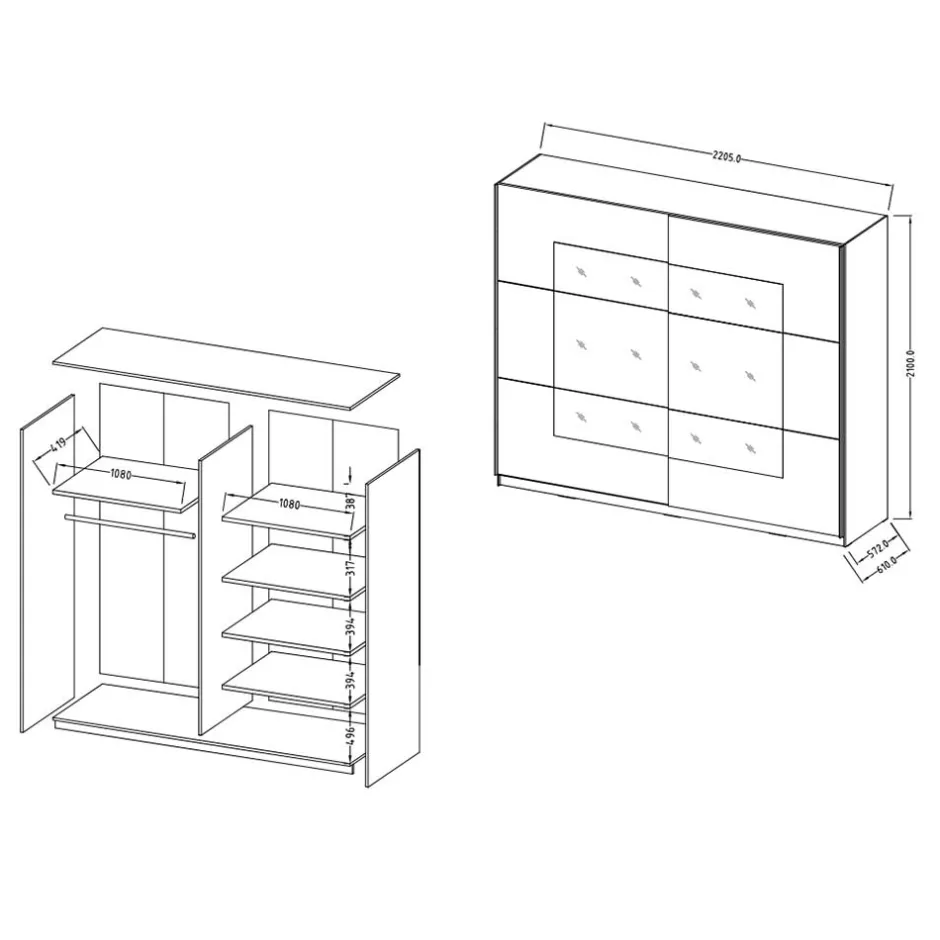 Pharao24 Kleiderschrank Mezzo> Schiebetürenschränke