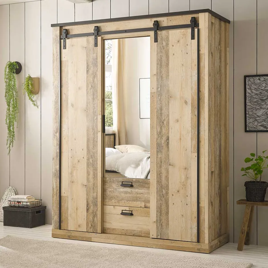 Pharao24 Kleiderschrank mit Spiegel Studiana> Kleiderschränke|Schlafzimmerschränke