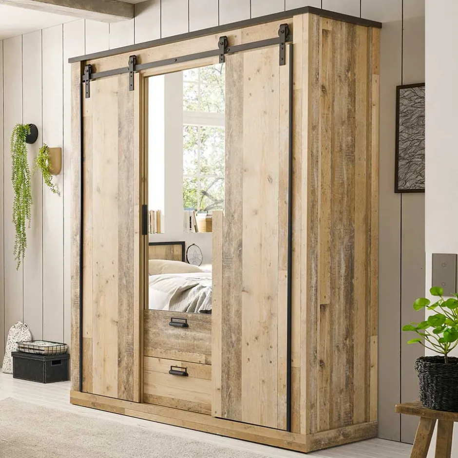 Pharao24 Kleiderschrank mit Spiegel Studiana> Kleiderschränke|Schlafzimmerschränke