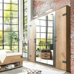 Drehtürenschränke*Pharao24 Kleiderschrank mit Spiegel Latizia