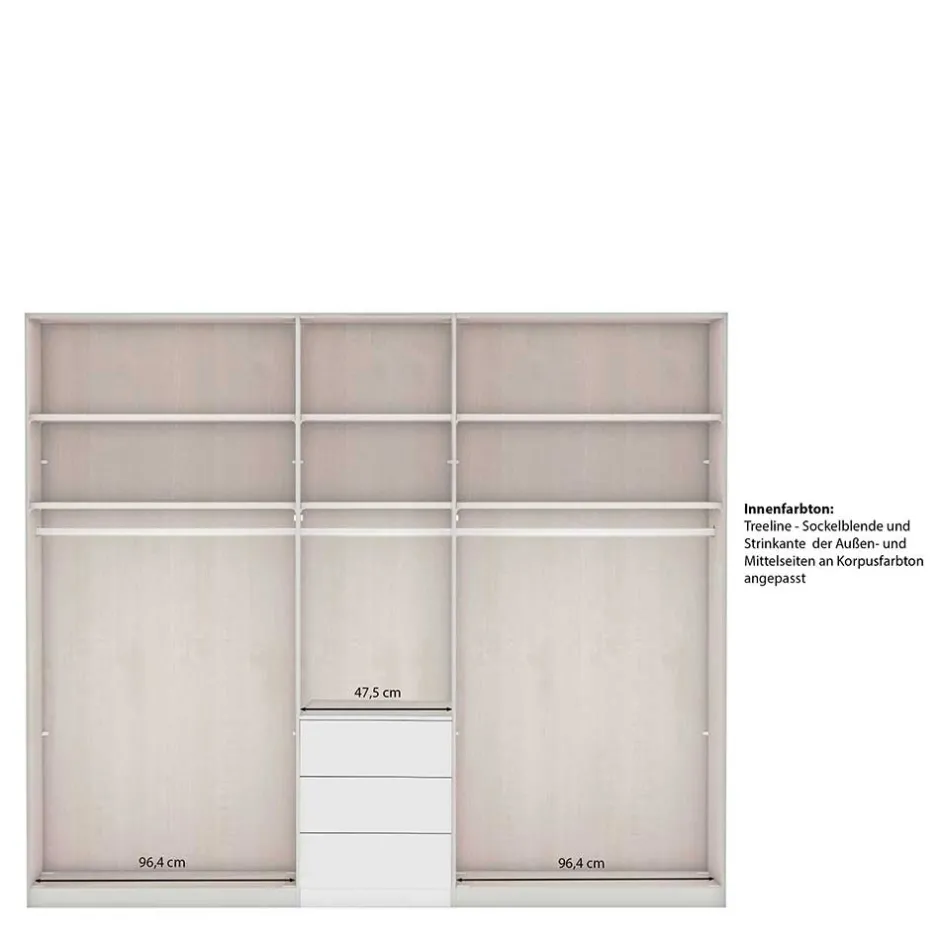 Drehtürenschränke*Pharao24 Kleiderschrank mit Spiegel Saconso