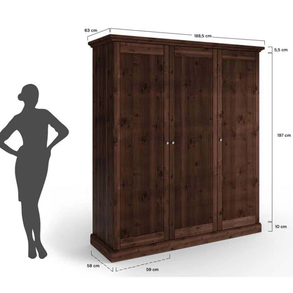 Pharao24 Kleiderschrank Phelix> Drehtürenschränke|Massivholz Kleiderschränke