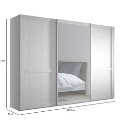 Schiebetürenschränke*Pharao24 Kleiderschrank Schwebetüren weiß Tudana