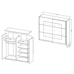Schiebetürenschränke*Pharao24 Kleiderschrank Schwebetüren Susianna