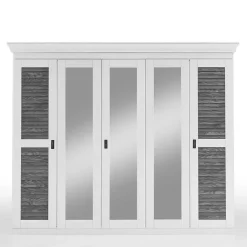 Massivholzmöbel|Drehtürenschränke*Pharao24 Kleiderschrank teilmassiv Tanydos