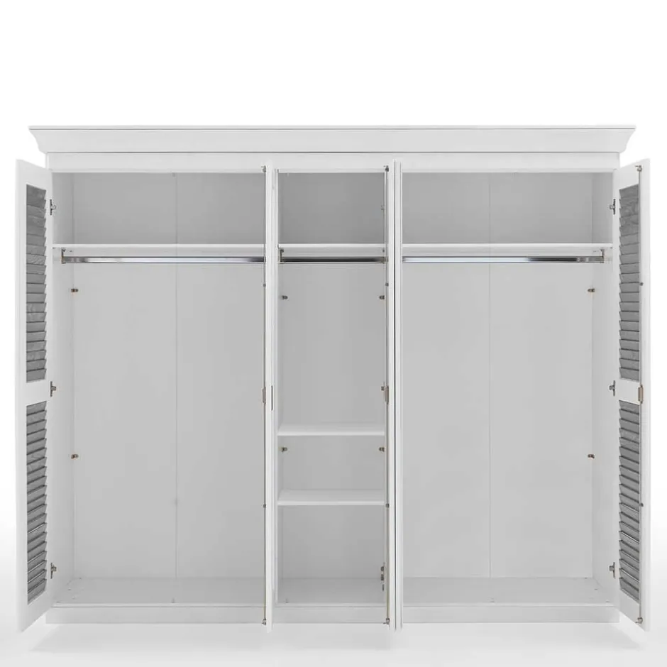 Massivholzmöbel|Drehtürenschränke*Pharao24 Kleiderschrank teilmassiv Tanydos