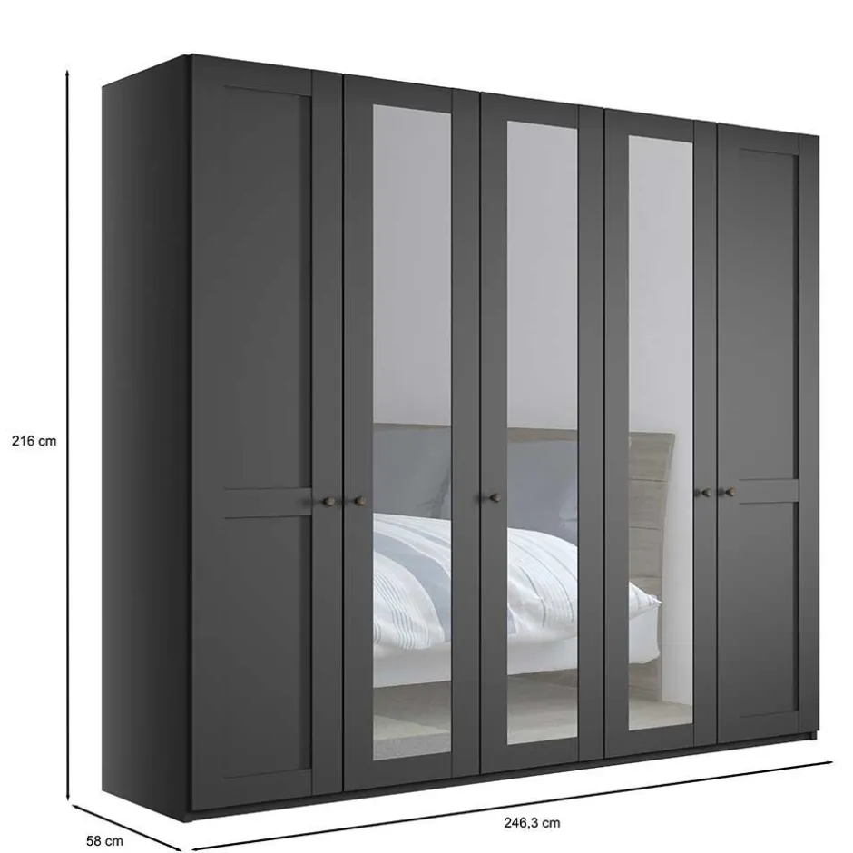 Pharao24 Kleiderschrank 5-türig Bien> Drehtürenschränke|Kleiderschränke