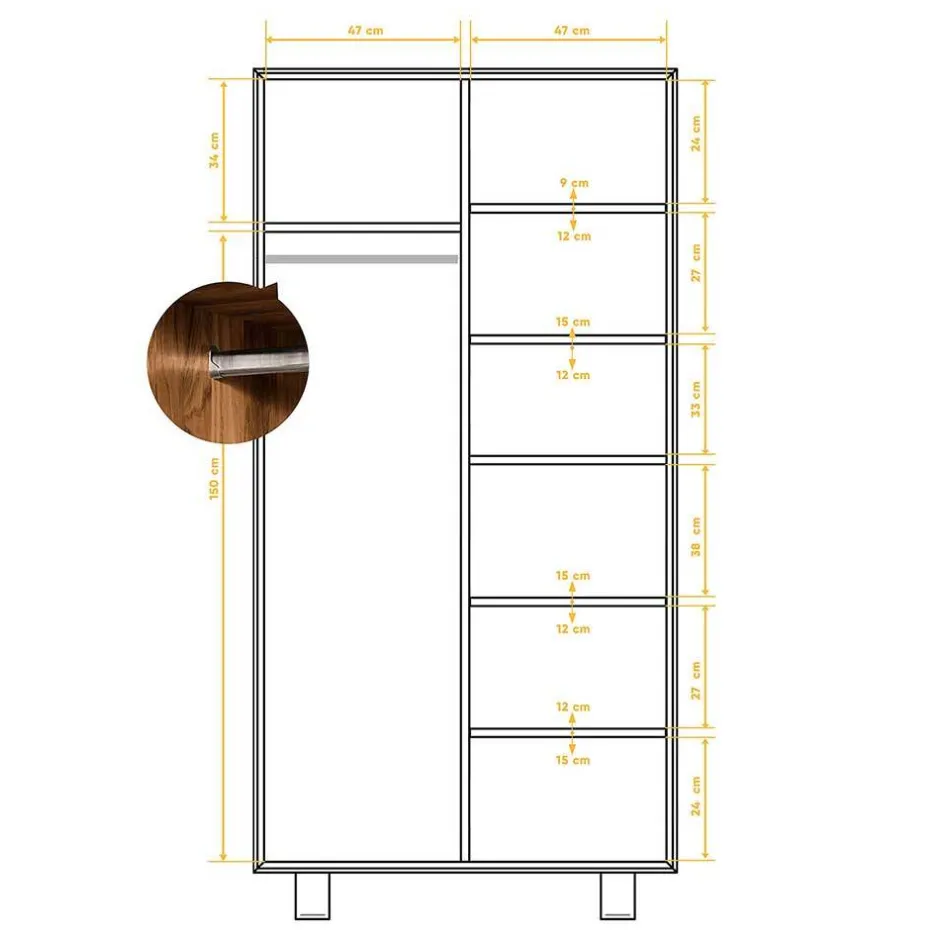 Pharao24 Kleiderschrank Vaneri> Drehtürenschränke|Kleiderschränke
