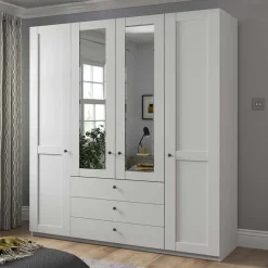 Pharao24 Kleiderschrank weiss Tudana> Drehtürenschränke|Kleiderschränke