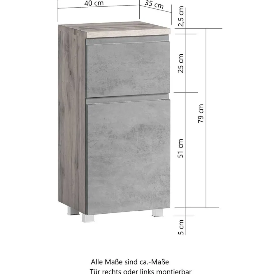 Bad Unterschränke|Badezimmerschränke*Pharao24 Kleiner Badschrank Fregato