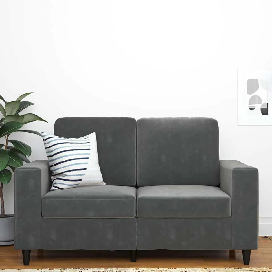 2 Sitzer Sofa*Pharao24 Kleines Sofa in Grau Rienas