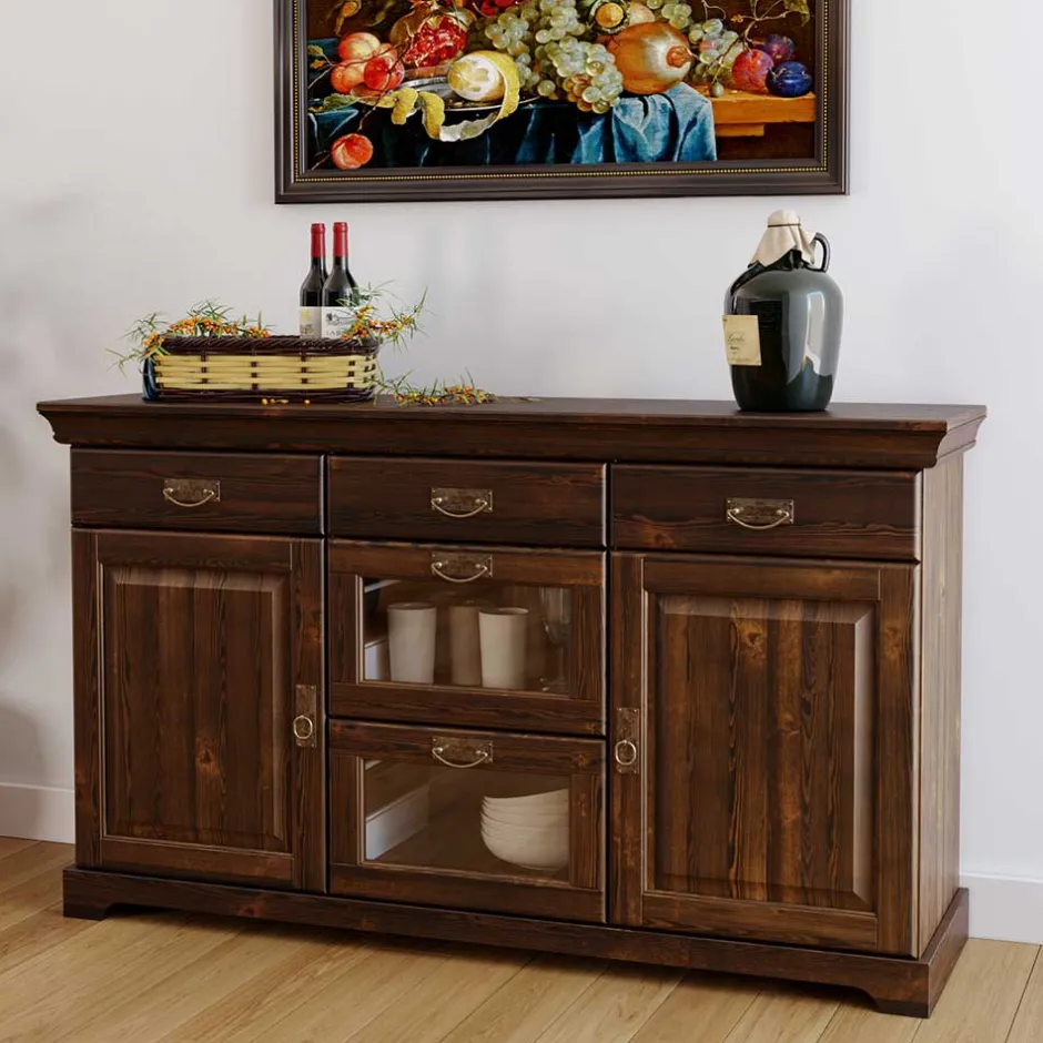 Esszimmerkommoden|Massivholz Kommoden*Pharao24 Kolonialstil Sideboard Valhion