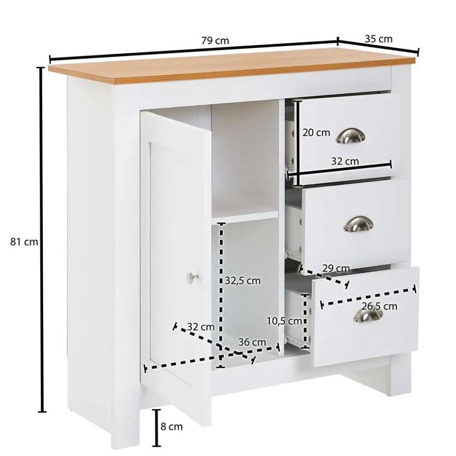 Küchenkommode|Flurkommoden*Pharao24 Kommode Conory