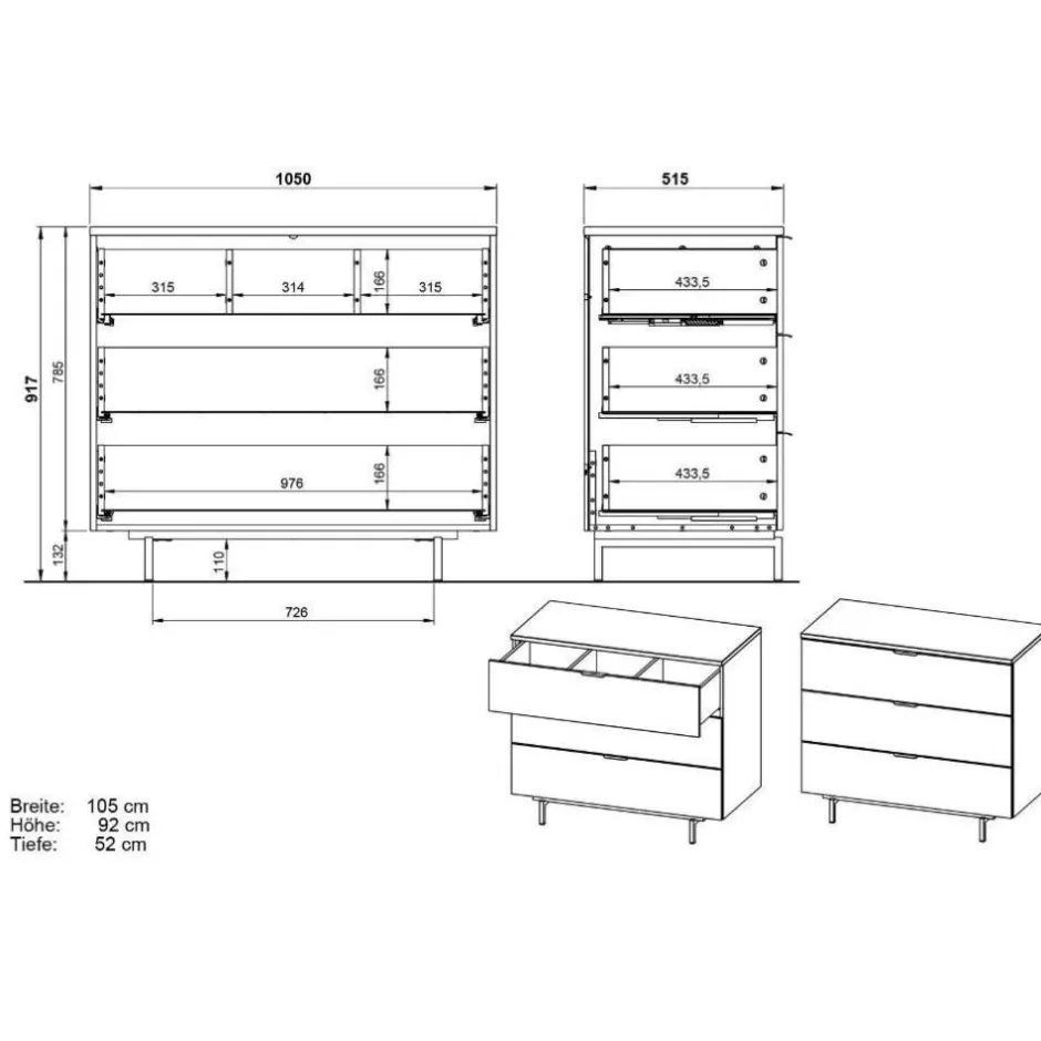 Kinderkommoden*Pharao24 Kommode Kinderzimmer Calla