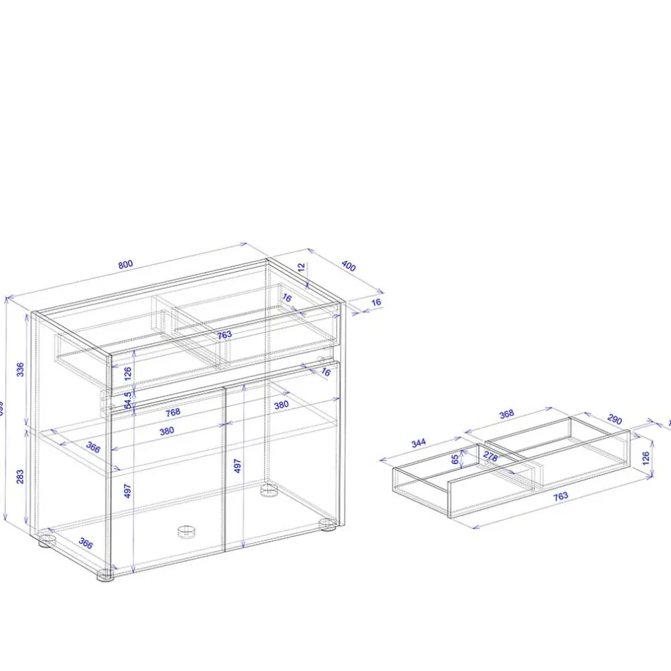 Pharao24 Kommode mit Schublade Uzniana> Küchenkommode|Wohnzimmerkommoden