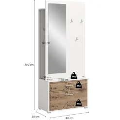 Kleiderständer*Pharao24 Kompaktgarderobe Oyal