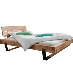 Doppelbetten|Massivholzbetten*Pharao24 Landhaus Balken Bett massiv Linie