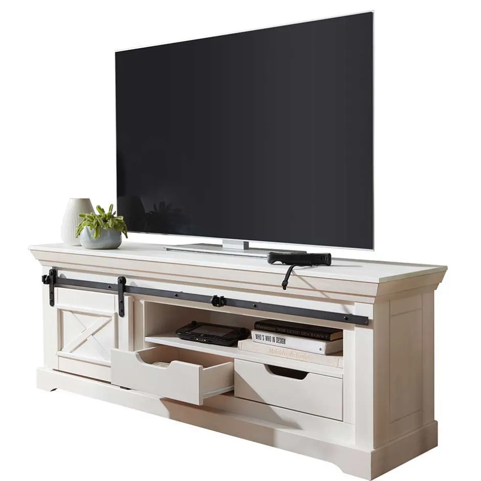 Massivholz Tv Möbel|Fernsehtische*Pharao24 Landhaus Fernsehboard Lamodina