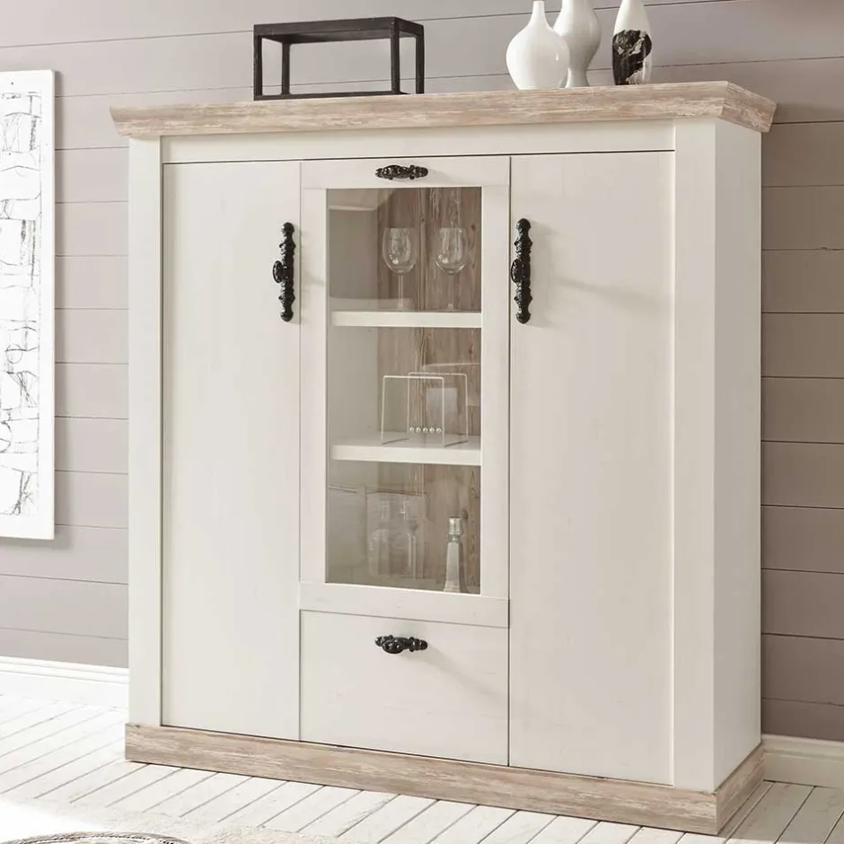Pharao24 Landhaus Highboard Flurencina> Esszimmerkommoden|Highboards