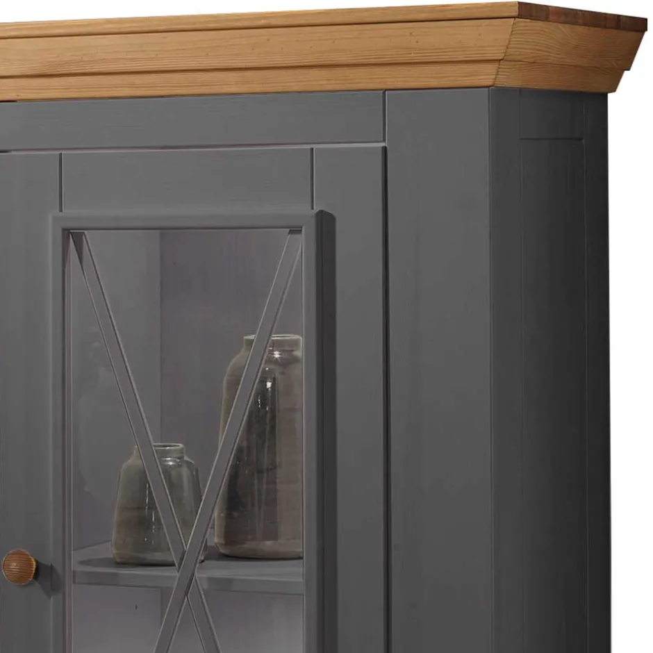 Pharao24 Landhaus Highboard Ligolas> Wohnzimmerkommoden|Wohnzimmerschrank