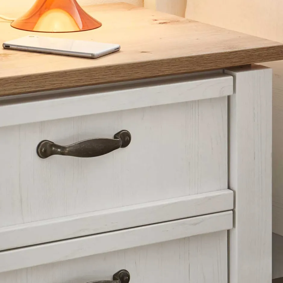 Nachtkommoden|Nachttisch*Pharao24 Landhaus Nachtschrank Drienna