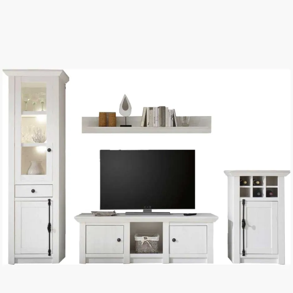 Pharao24 Landhaus Schrankwand Pantina> Wohnwand 300 Cm