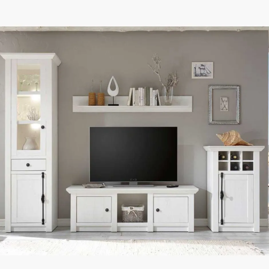 Pharao24 Landhaus Schrankwand Pantina> Wohnwand 300 Cm