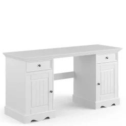 Computertische|Jugendschreibtische*Pharao24 Landhaus Schreibtisch weiss Vomano