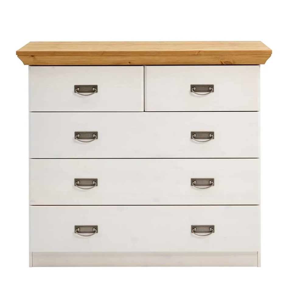 Küchenkommode|Massivholz Kommoden*Pharao24 Landhaus Schubladenkommode Constanta