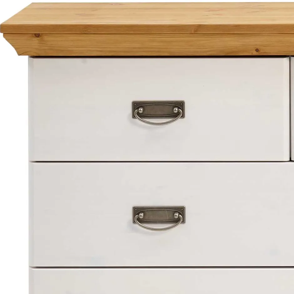 Küchenkommode|Massivholz Kommoden*Pharao24 Landhaus Schubladenkommode Constanta