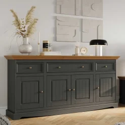 Massivholzmöbel|Küchenkommode*Pharao24 Landhaus Sideboard Zuverno
