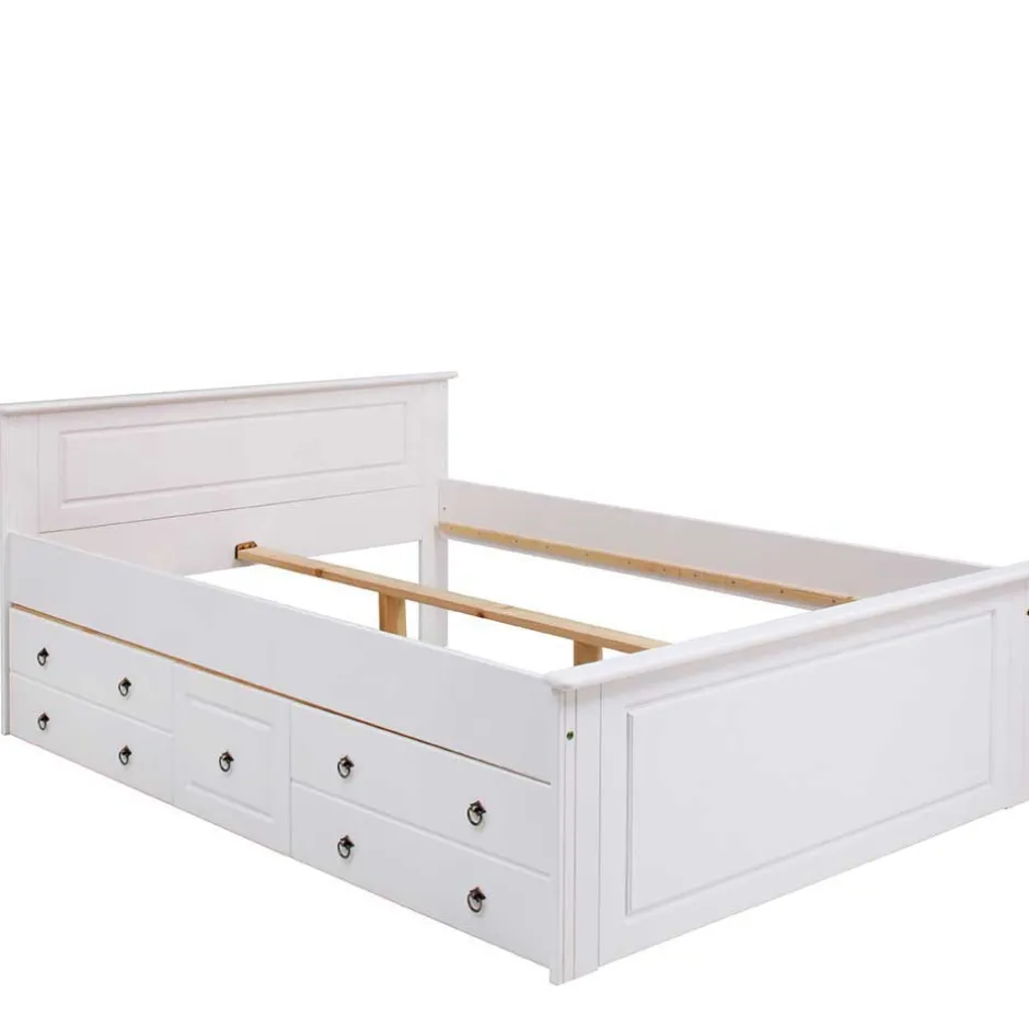 Pharao24 Landhaus Stil Holzbett Sadanos> Massivholzmöbel|Funktionsbetten