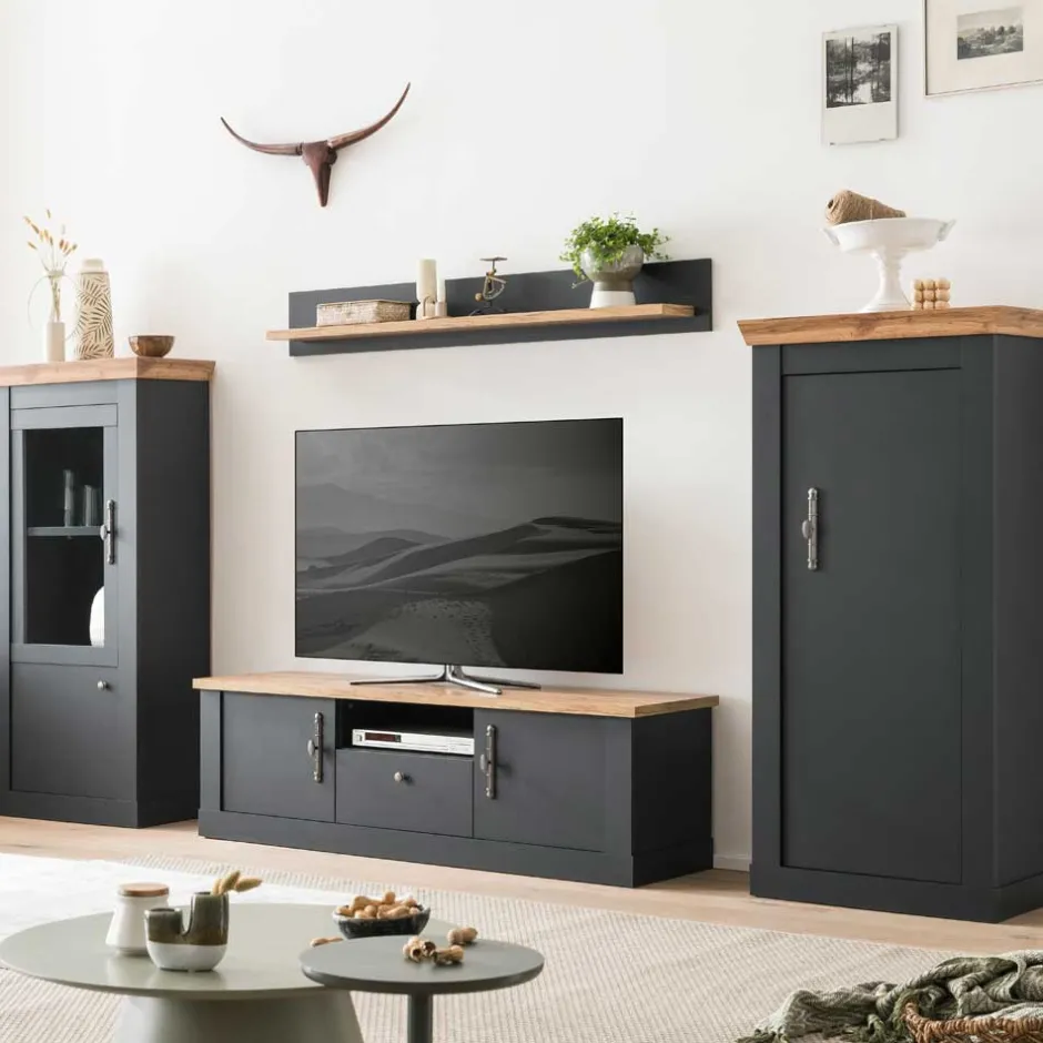 Pharao24 Landhaus Stil Wohnwand Saridio> Wohnwand 300 Cm