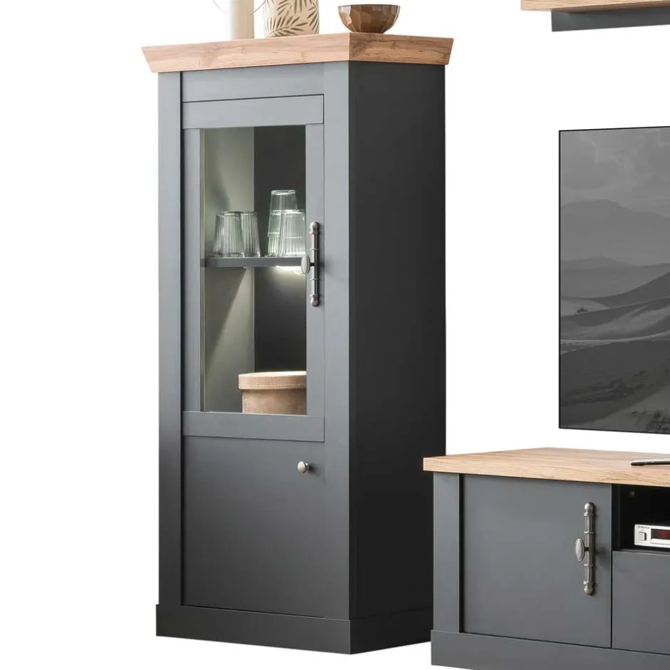 Pharao24 Landhaus Stil Wohnwand Saridio> Wohnwand 300 Cm