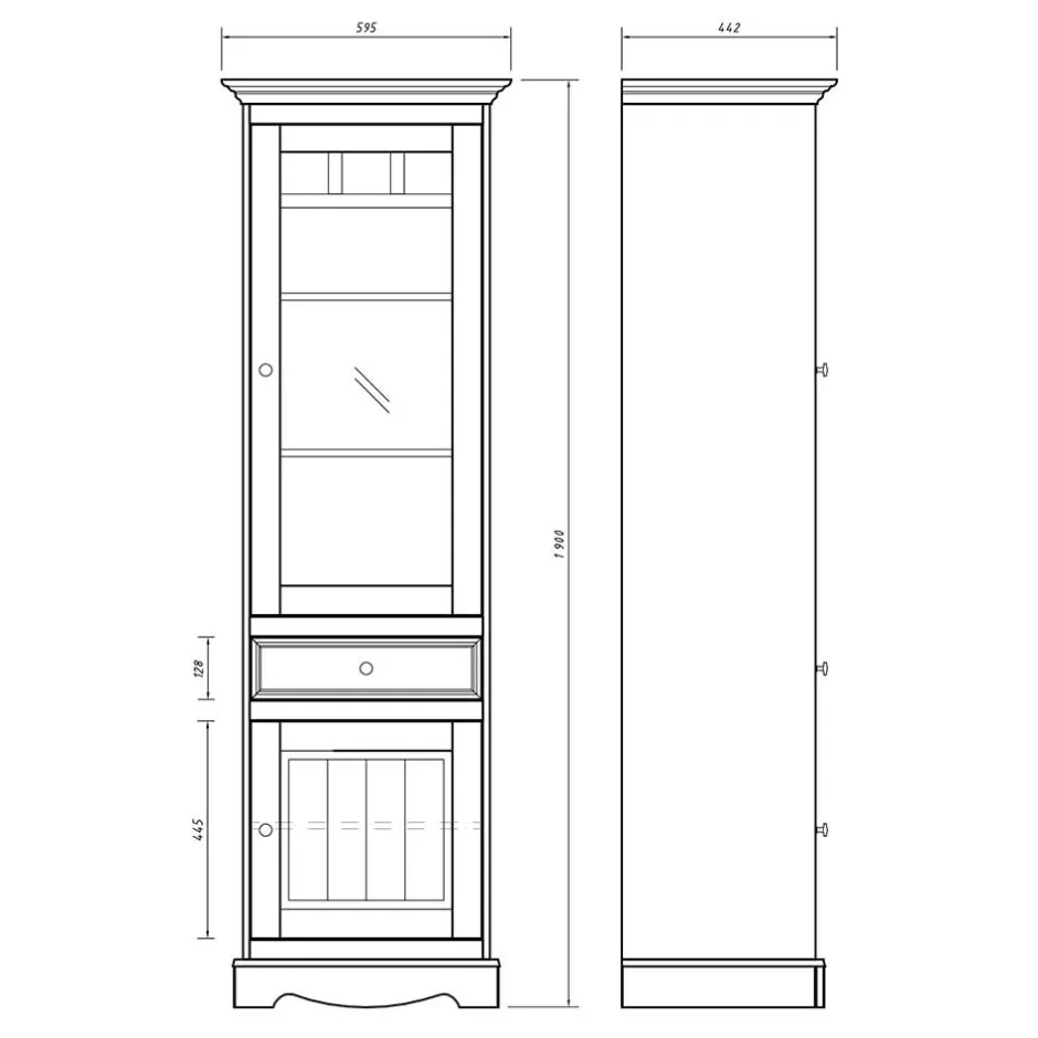 Vitrinenschrank|Stauraumvitrinen*Pharao24 Landhaus Vitrine Renero