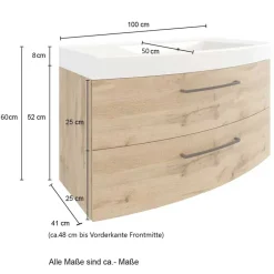 Waschbeckenunterschränke|Bad Unterschränke*Pharao24 Landhaus Waschtisch Longos