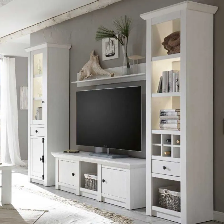 Pharao24 Landhaus Wohnwand Pantina> Wohnwand 300 Cm