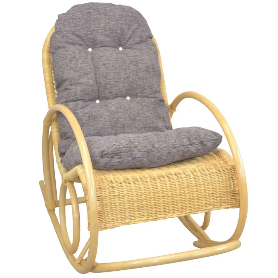 Wohnzimmer Sessel*Pharao24 Landhausstil Schaukelstuhl Mela