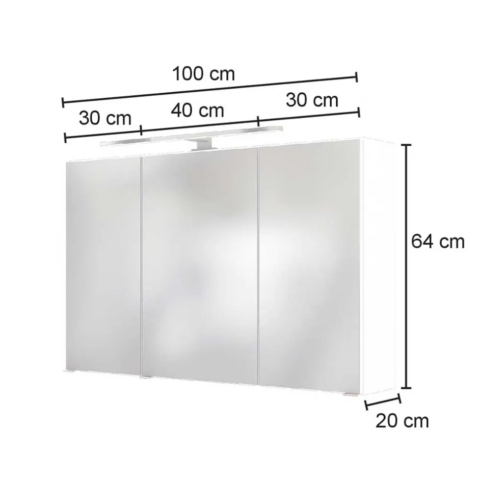 Pharao24 Lichtspiegelschrank Jalexda> Spiegelschränke|Badezimmerschränke